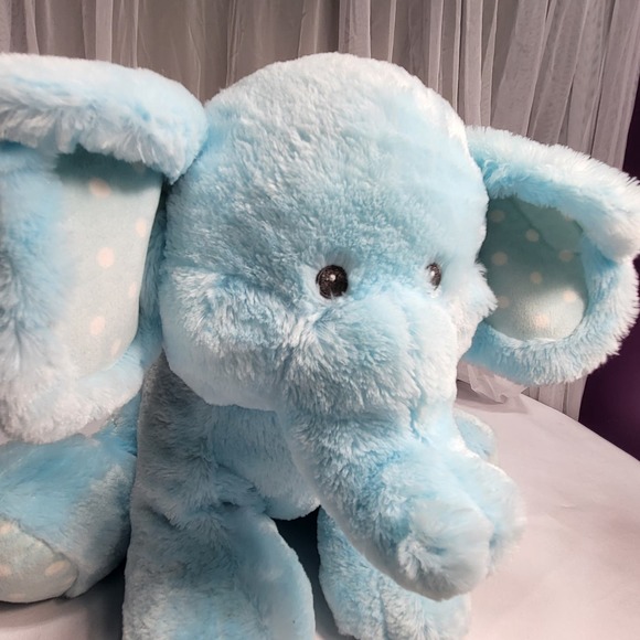 Baby Ganz Sweet Sammie Blue Elephant Polka Dot feet 20inch Stuffed Plush Animal - Picture 2 of 13